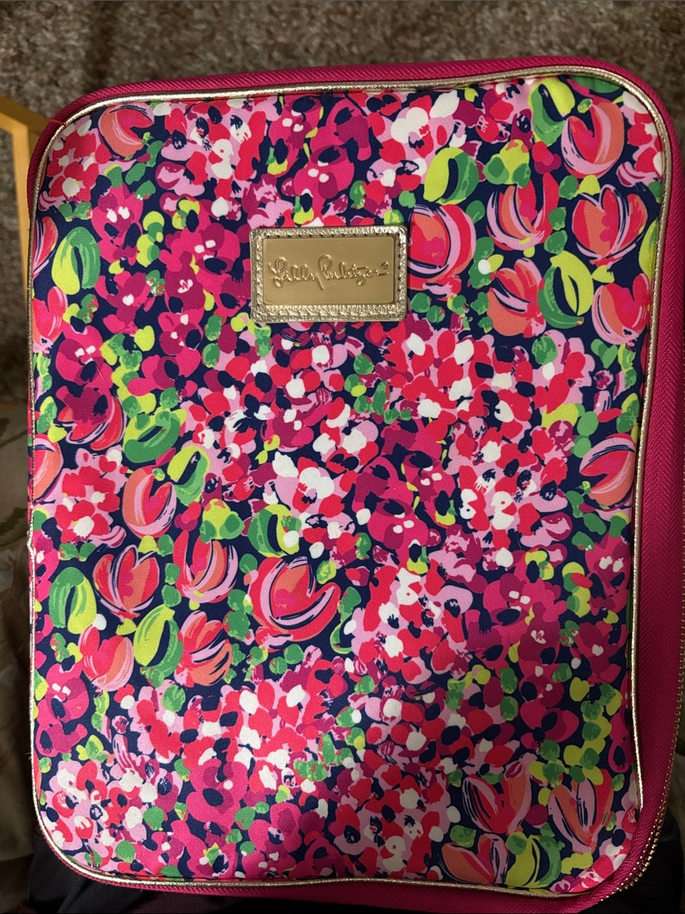 Lilly Pulitzer Neon Floral Folio Agenda Laptop Case